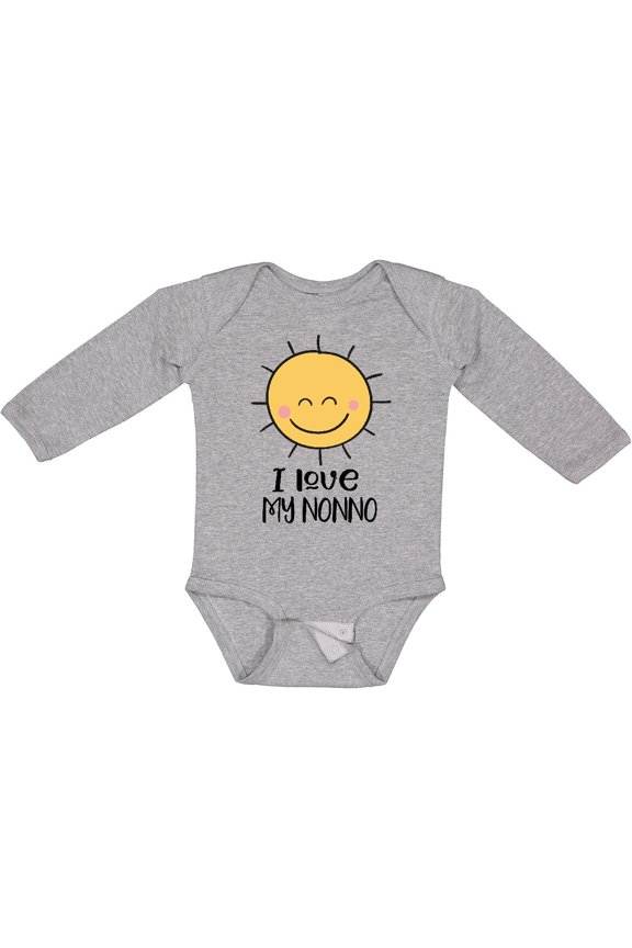 I Love My Nonno Retro Groovy Boys or Girls Long Sleeve Baby Bodysuit