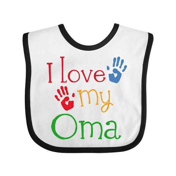 Inktastic I Love My Oma Grandchild Boys or Girls Baby Bib