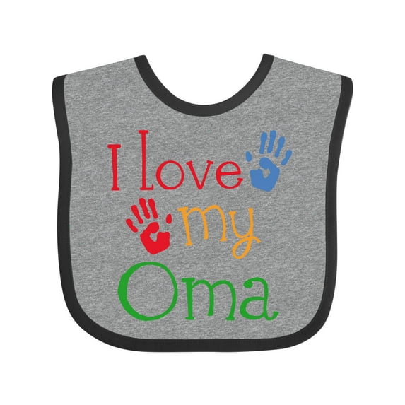 Inktastic I Love My Oma Grandchild Boys or Girls Baby Bib
