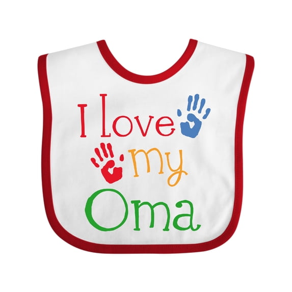 Inktastic I Love My Oma Grandchild Boys or Girls Baby Bib