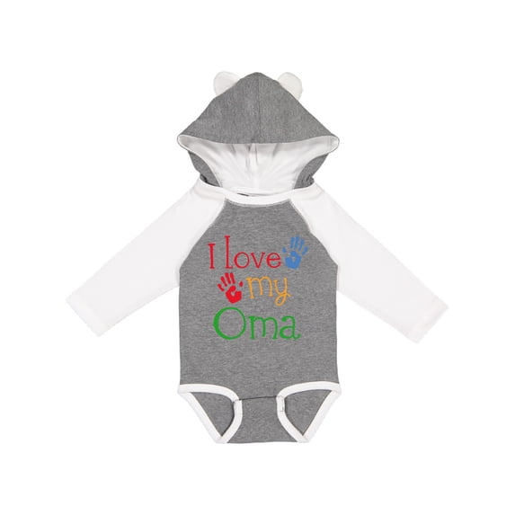 Inktastic I Love My Oma Grandchild Boys or Girls Long Sleeve Baby Bodysuit
