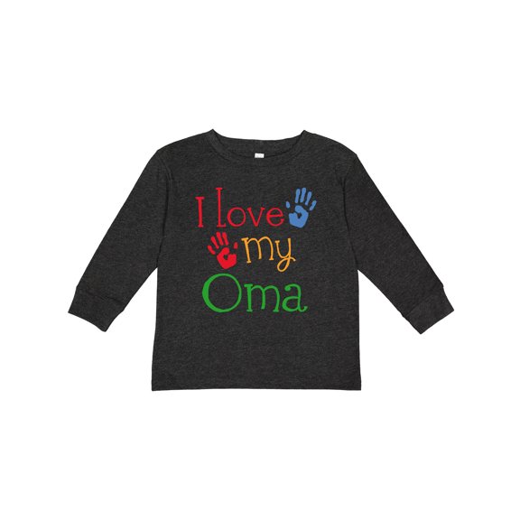 Inktastic I Love My Oma Grandchild Gift Boys or Girls Long Sleeve Toddler T-Shirt