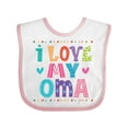 thumbnail image 1 of Inktastic I Love My Oma Granddaughter Girls Baby Bib, 1 of 4