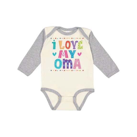 Inktastic I Love My Oma Granddaughter Girls Long Sleeve Baby Bodysuit