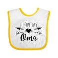 thumbnail image 1 of Inktastic I Love My Oma Heart and Arrows Boys or Girls Baby Bib, 1 of 4