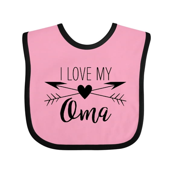 Inktastic I Love My Oma Heart and Arrows Boys or Girls Baby Bib