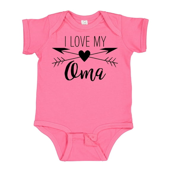 Inktastic I Love My Oma Heart and Arrows Boys or Girls Baby Bodysuit