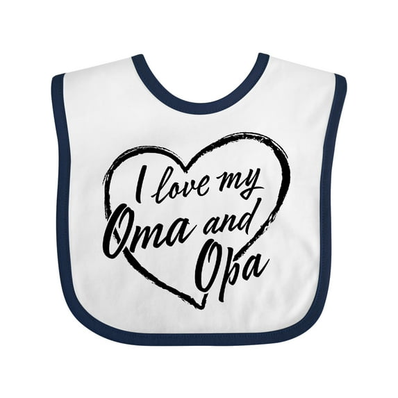 Inktastic I Love My Oma and Opa in Black Chalk Heart Boys or Girls Baby Bib