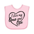 thumbnail image 1 of Inktastic I Love My Oma and Opa in Black Chalk Heart Boys or Girls Baby Bib, 1 of 4