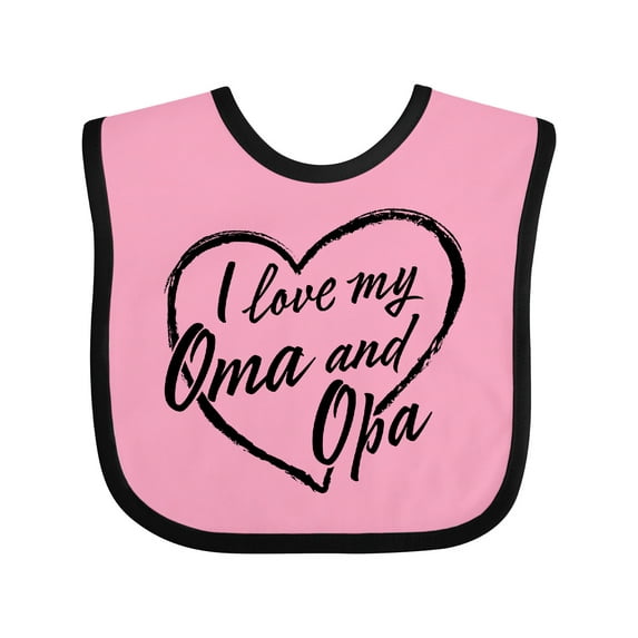 Inktastic I Love My Oma and Opa in Black Chalk Heart Boys or Girls Baby Bib