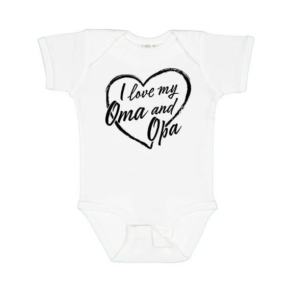 Inktastic I Love My Oma and Opa in Black Chalk Heart Boys or Girls Baby Bodysuit