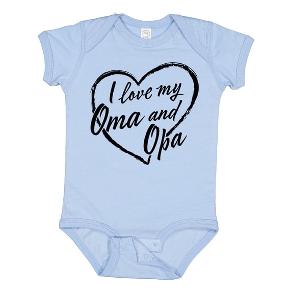 Inktastic I Love My Oma and Opa in Black Chalk Heart Boys or Girls Baby Bodysuit