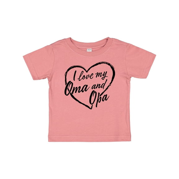 Inktastic I Love My Oma and Opa in Black Chalk Heart Boys or Girls Baby T-Shirt