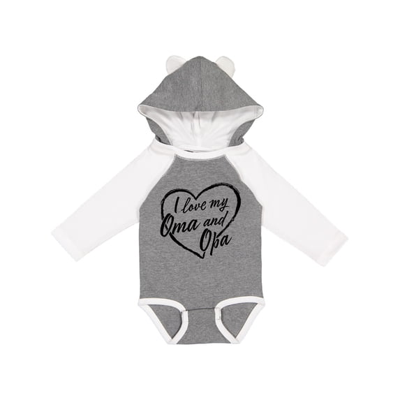 Inktastic I Love My Oma and Opa in Black Chalk Heart Boys or Girls Long Sleeve Baby Bodysuit