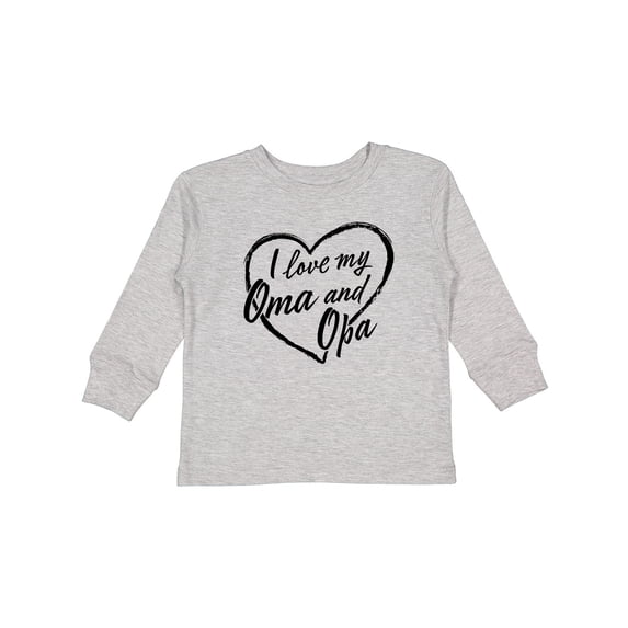 Inktastic I Love My Oma and Opa in Black Chalk Heart Boys or Girls Long Sleeve Toddler T-Shirt