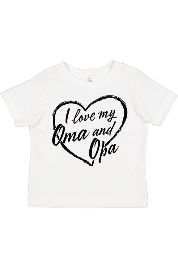 I Love My Oma and Opa in Black Chalk Heart Boys or Girls Toddler T-Shirt