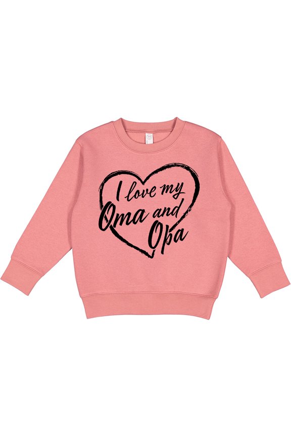 I Love My Oma and Opa in Black Chalk Heart Toddler Sweatshirt