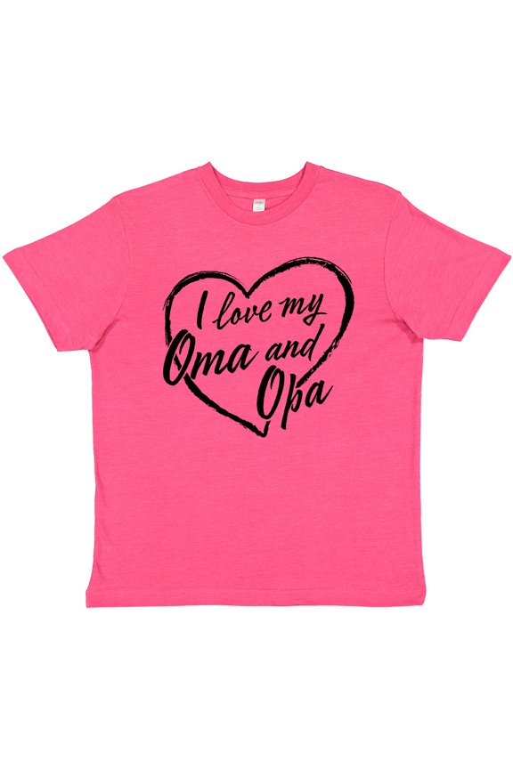 I Love My Oma and Opa in Black Chalk Heart Youth T-Shirt