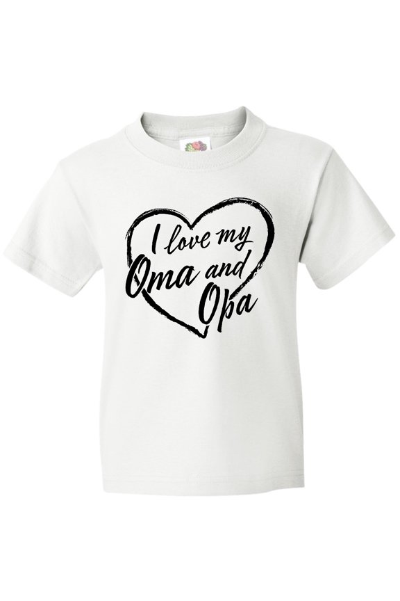 I Love My Oma and Opa in Black Chalk Heart Youth T-Shirt