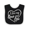 thumbnail image 1 of Inktastic I Love My Oma and Opa in White Chalk Heart Boys or Girls Baby Bib, 1 of 4