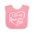 thumbnail image 1 of Inktastic I Love My Oma and Opa in White Chalk Heart Boys or Girls Baby Bib, 1 of 4