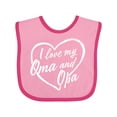 thumbnail image 1 of Inktastic I Love My Oma and Opa in White Chalk Heart Boys or Girls Baby Bib, 1 of 4