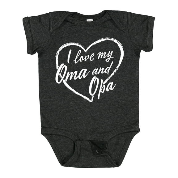 Inktastic I Love My Oma and Opa in White Chalk Heart Boys or Girls Baby Bodysuit