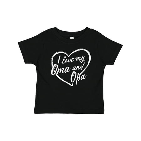 Inktastic I Love My Oma and Opa in White Chalk Heart Boys or Girls Baby T-Shirt