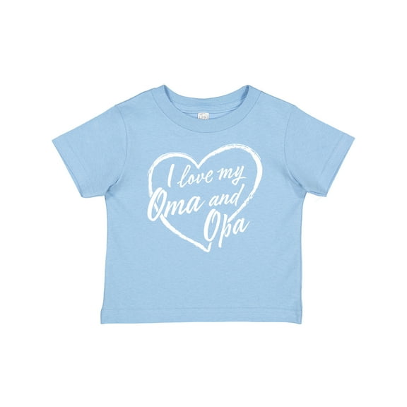 Inktastic I Love My Oma and Opa in White Chalk Heart Boys or Girls Baby T-Shirt