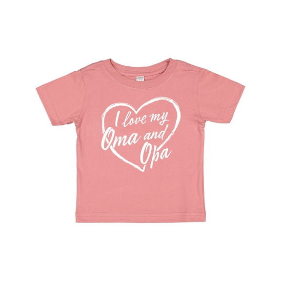 Inktastic I Love My Oma and Opa in White Chalk Heart Boys or Girls Baby T-Shirt