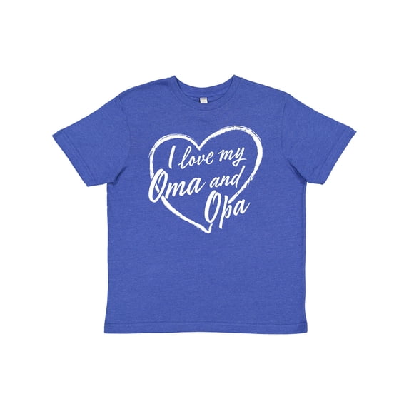 Inktastic I Love My Oma and Opa in White Chalk Heart Youth T-Shirt