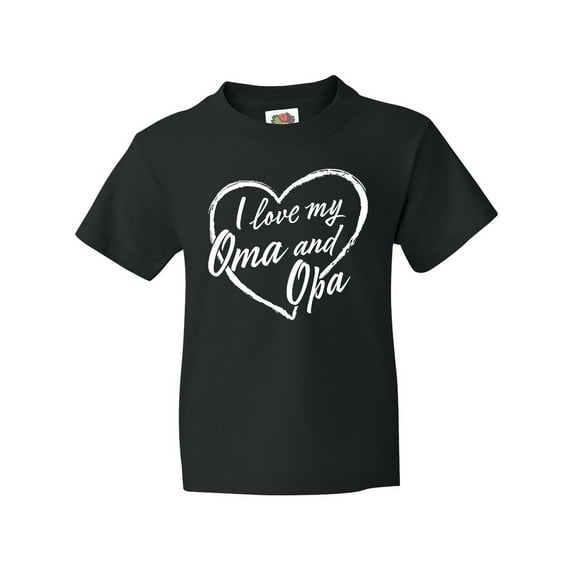 Inktastic I Love My Oma and Opa in White Chalk Heart Youth T-Shirt