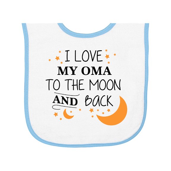 Inktastic I Love My Oma to the Moon and Back Baby Terry Cloth Bib