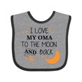 thumbnail image 1 of Inktastic I Love My Oma to the Moon and Back Boys or Girls Baby Bib, 1 of 4
