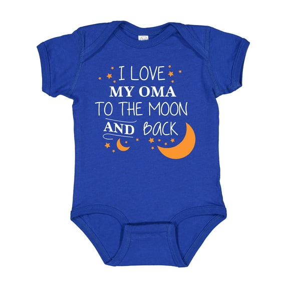 Inktastic I Love My Oma to the Moon and Back Boys or Girls Baby Bodysuit