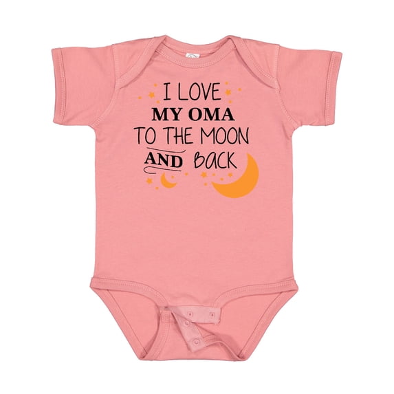 Inktastic I Love My Oma to the Moon and Back Boys or Girls Baby Bodysuit