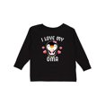 thumbnail image 1 of Inktastic I Love My Oma with Cute Penguin and Hearts Girls Long Sleeve Toddler T-Shirt, 1 of 5