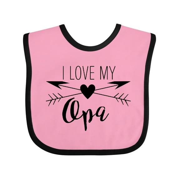 Inktastic I Love My Opa Heart and Arrows Boys or Girls Baby Bib