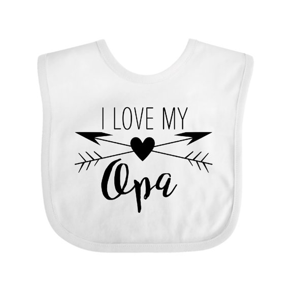 Inktastic I Love My Opa Heart and Arrows Boys or Girls Baby Bib