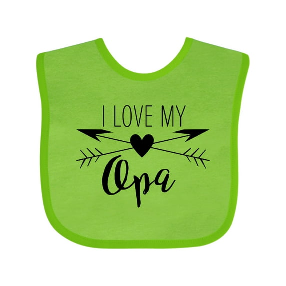 Inktastic I Love My Opa Heart and Arrows Boys or Girls Baby Bib