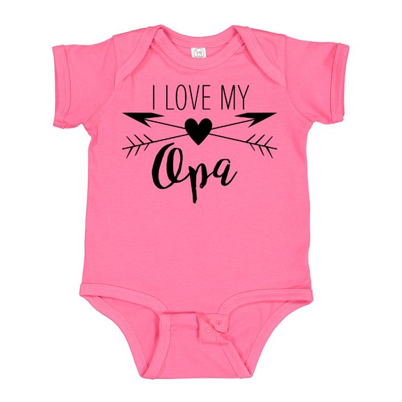 Inktastic I Love My Opa Heart and Arrows Boys or Girls Baby Bodysuit