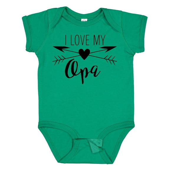 Inktastic I Love My Opa Heart and Arrows Boys or Girls Baby Bodysuit