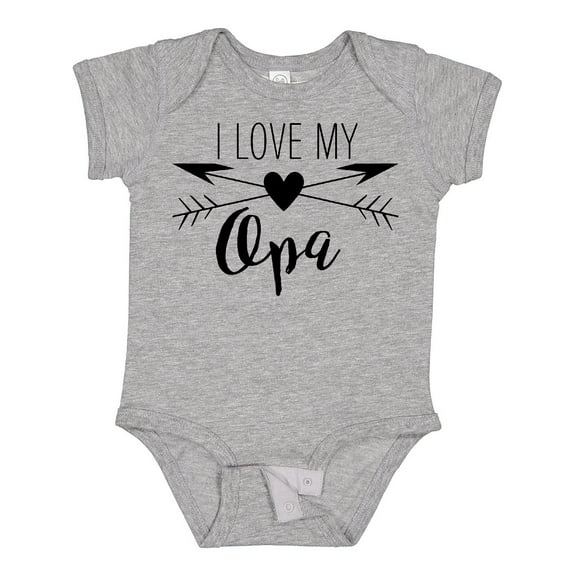 Inktastic I Love My Opa Heart and Arrows Boys or Girls Baby Bodysuit