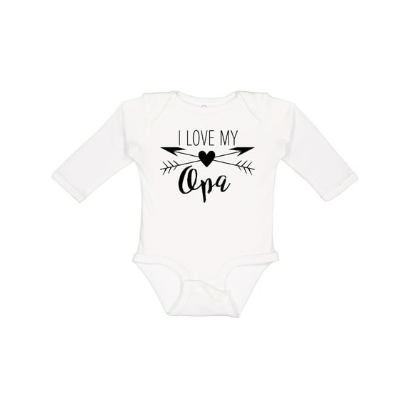 Inktastic I Love My Opa Heart and Arrows Boys or Girls Long Sleeve Baby Bodysuit