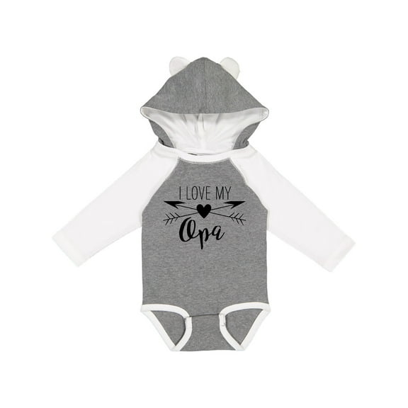 Inktastic I Love My Opa Heart and Arrows Boys or Girls Long Sleeve Baby Bodysuit