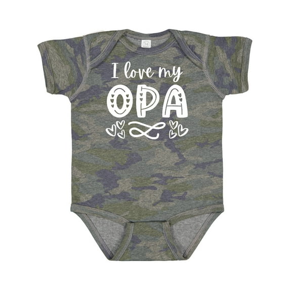 Inktastic I Love My Opa with Hearts Boys or Girls Baby Bodysuit