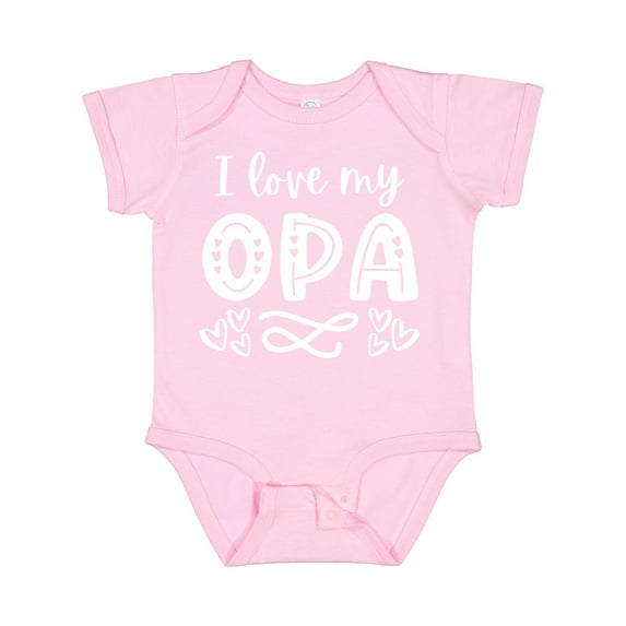 Inktastic I Love My Opa with Hearts Boys or Girls Baby Bodysuit