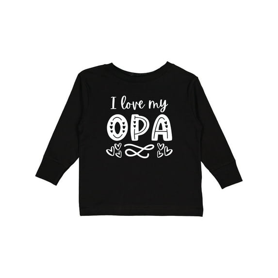 Inktastic I Love My Opa with Hearts Boys or Girls Long Sleeve Toddler T-Shirt
