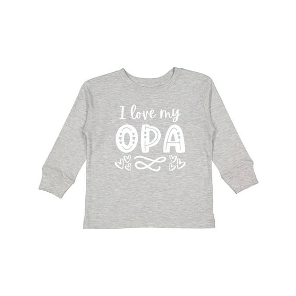 Inktastic I Love My Opa with Hearts Boys or Girls Long Sleeve Toddler T-Shirt