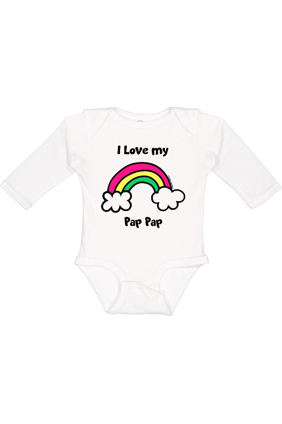 I Love My Pap Pap Boys or Girls Long Sleeve Baby Bodysuit